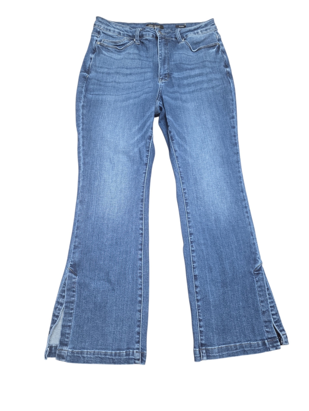 Judy Blue Mid-Blue Flare Jeans with Side Vents